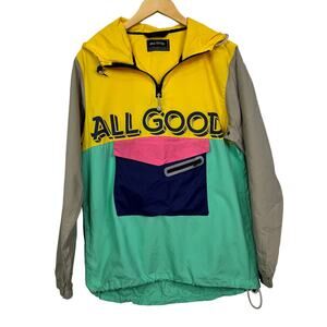 5 for $25| ALL GOOD Unisex Retro 90s Neon The Rooted Color Blocked Pullover
